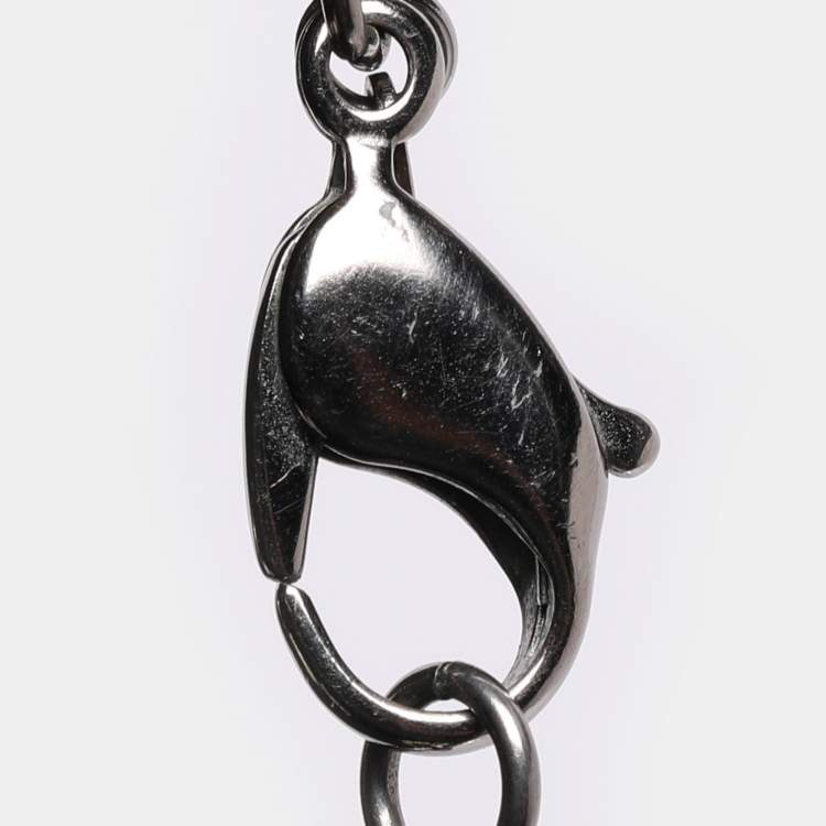 Pre Owned Chanel Multicolor Gun Metal Tone, Faux Pearl and Crystal CC Long Station Necklace