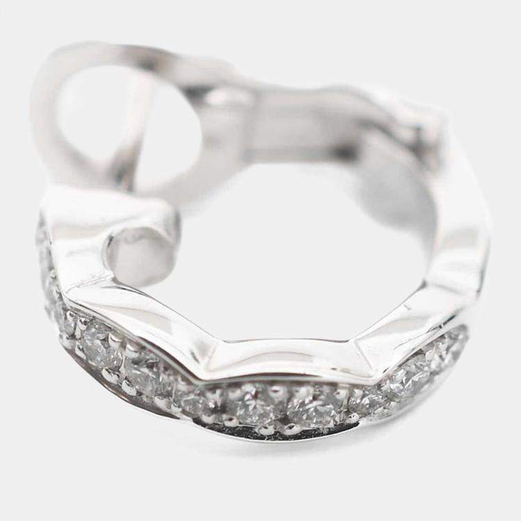 Pre Owned Chanel 18K Yellow/White Gold Coco Crush Earring + Ear Cuff