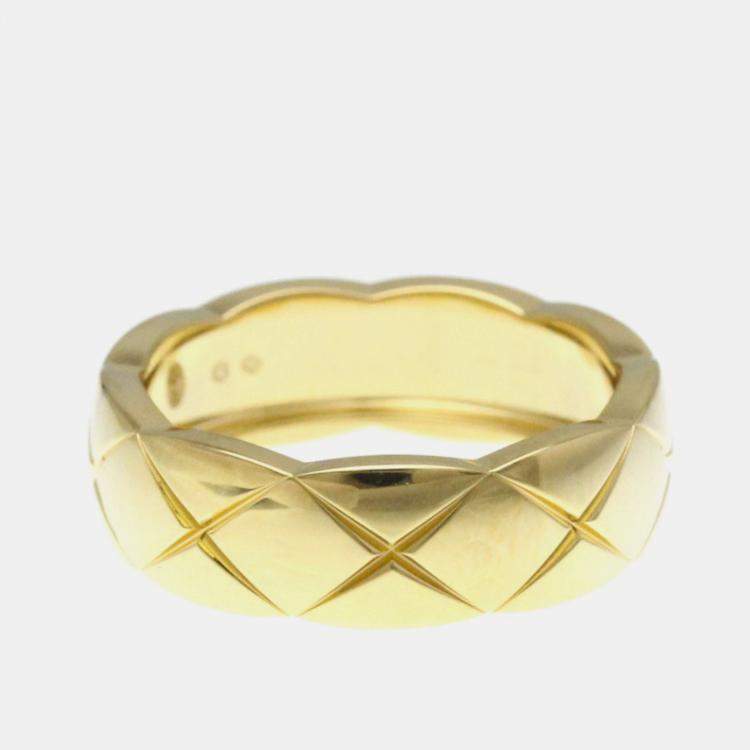 Pre Owned Chanel Coco Crush Ring Medium Size Yellow Gold 18K Band Ring Gold