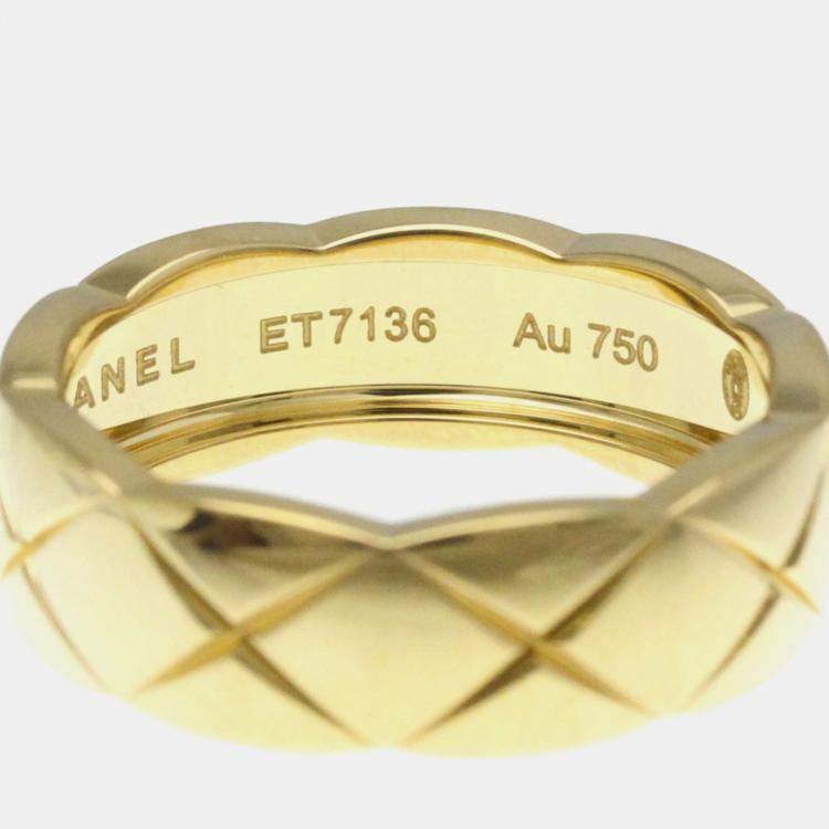 Pre Owned Chanel Coco Crush Ring Medium Size Yellow Gold 18K Band Ring Gold