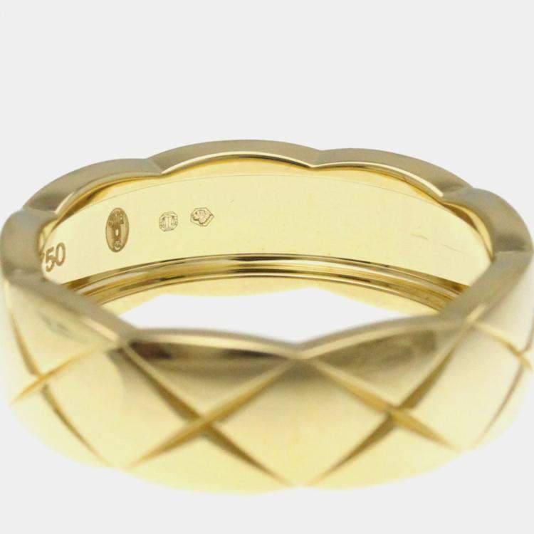 Pre Owned Chanel Coco Crush Ring Medium Size Yellow Gold 18K Band Ring Gold