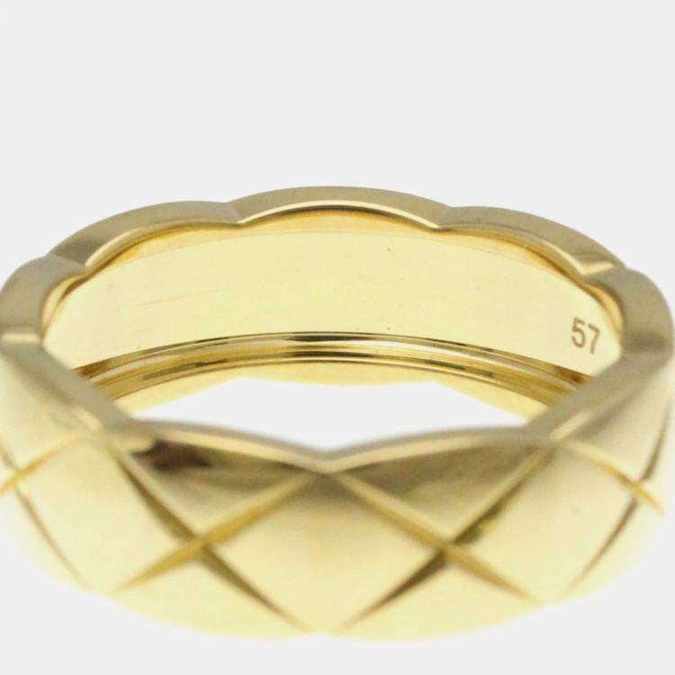 Pre Owned Chanel Coco Crush Ring Medium Size Yellow Gold 18K Band Ring Gold
