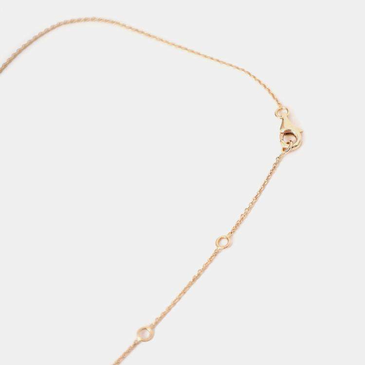 Pre Owned Chanel 18K Rose Gold Diamond Extrait de Camelia Necklace