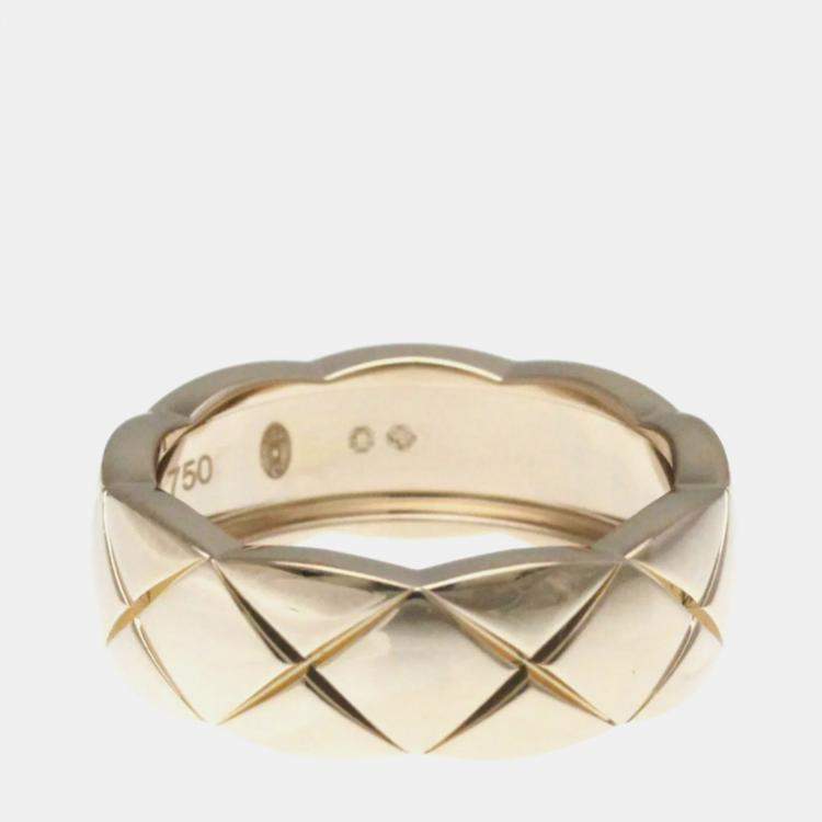 Pre Owned Chanel Coco Crush Medium 18K Pink Gold  Fashion Band Ring EU 51