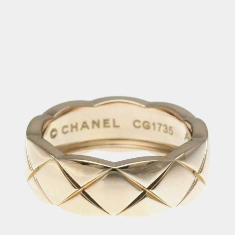 Pre Owned Chanel Coco Crush Medium 18K Pink Gold  Fashion Band Ring EU 51