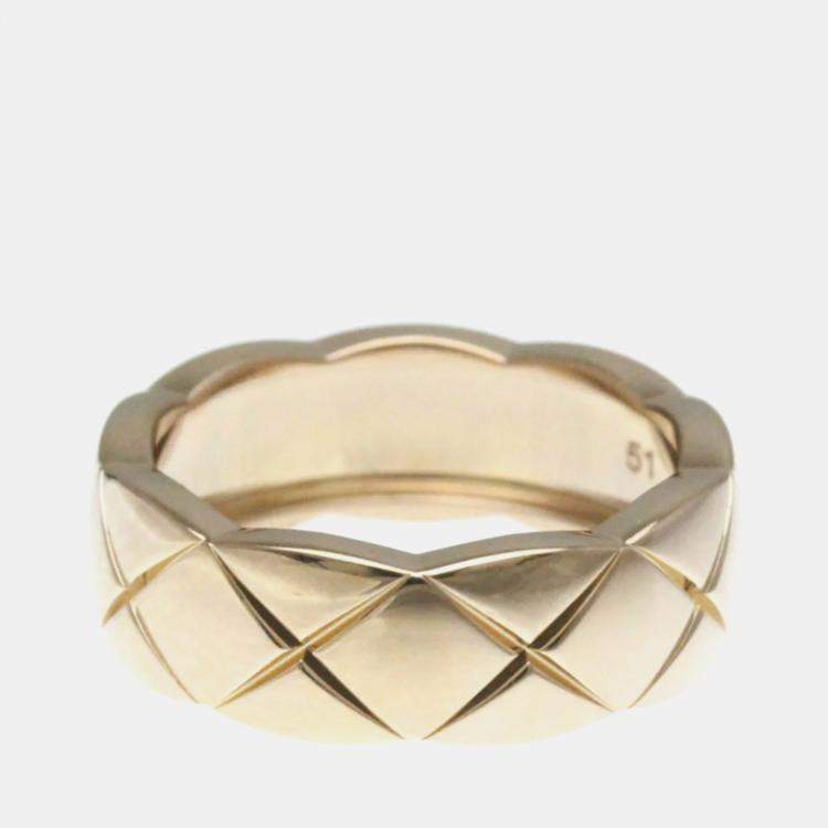 Pre Owned Chanel Coco Crush Medium 18K Pink Gold  Fashion Band Ring EU 51