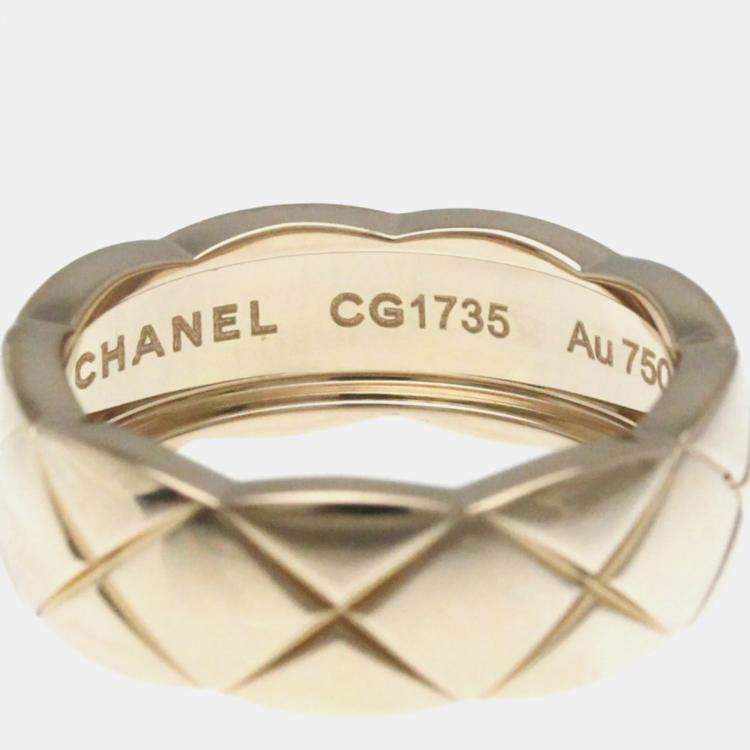 Pre Owned Chanel Coco Crush Medium 18K Pink Gold  Fashion Band Ring EU 51