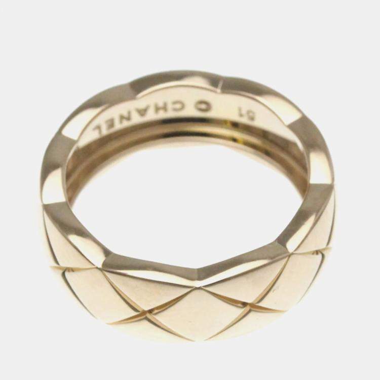Pre Owned Chanel Coco Crush Medium 18K Pink Gold  Fashion Band Ring EU 51