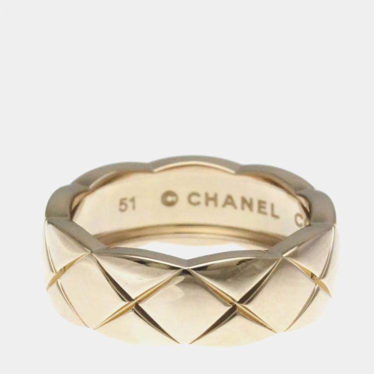 Pre Owned Chanel Coco Crush Medium 18K Pink Gold  Fashion Band Ring EU 51