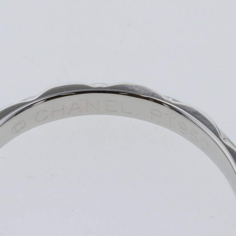 Pre Owned Chanel Silver Platinum Coco Crush Ring US 10.5