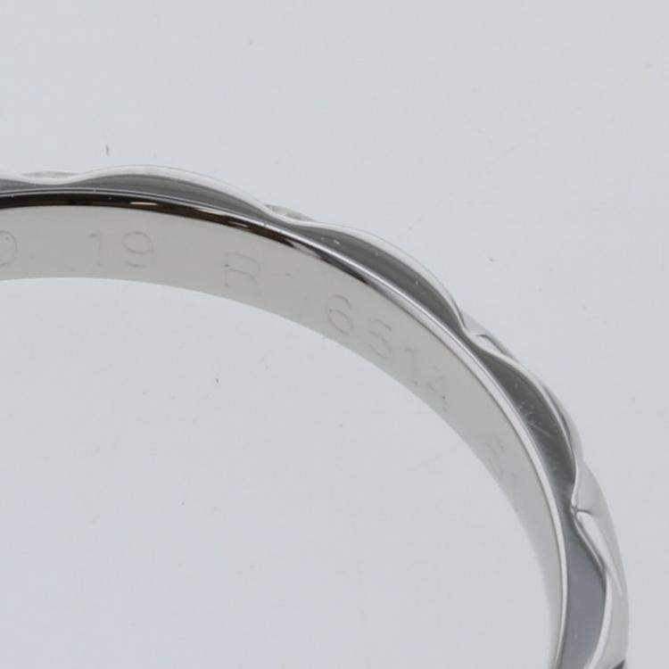 Pre Owned Chanel Silver Platinum Coco Crush Ring US 10.5
