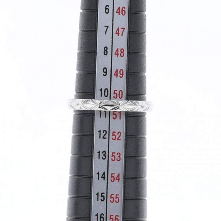 Pre Owned Chanel Silver Platinum Coco Crush Ring US 10.5