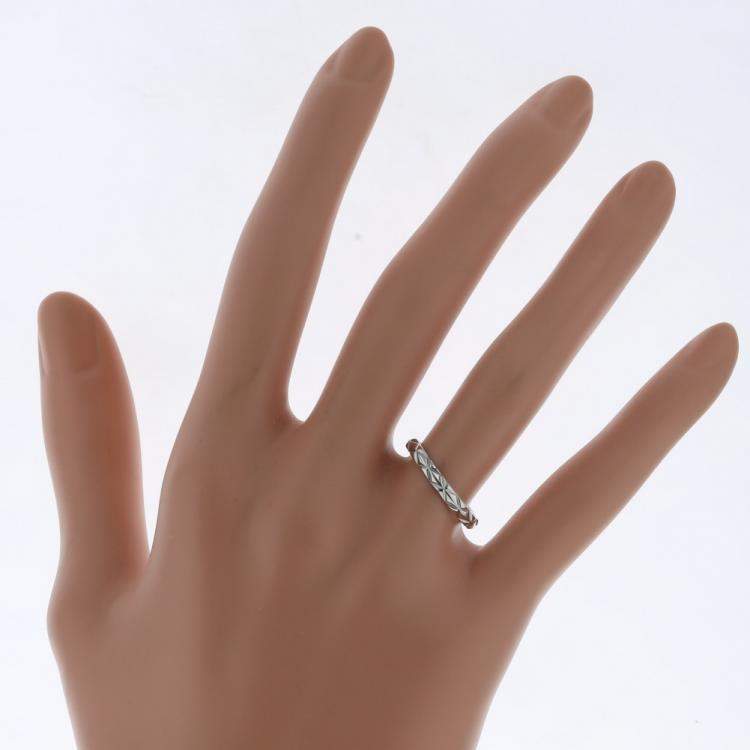Pre Owned Chanel Silver Platinum Coco Crush Ring US 10.5