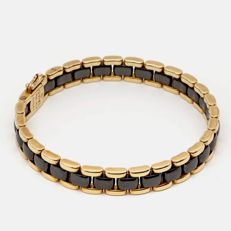 Pre Owned Chanel Ultra Ceramic 18k Yellow Gold Bracelet