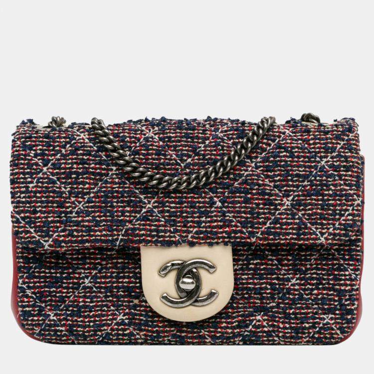 Chanel Multicolor CC Quilted Tweed Single Flap