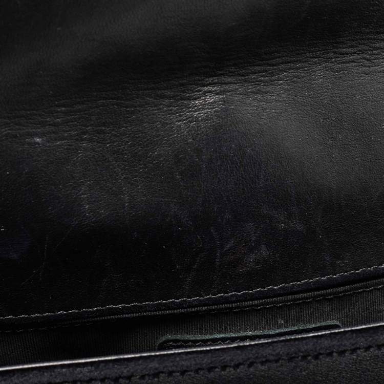 Pre Owned Chanel Black Quilted Velvet Medium Boy Flap Bag