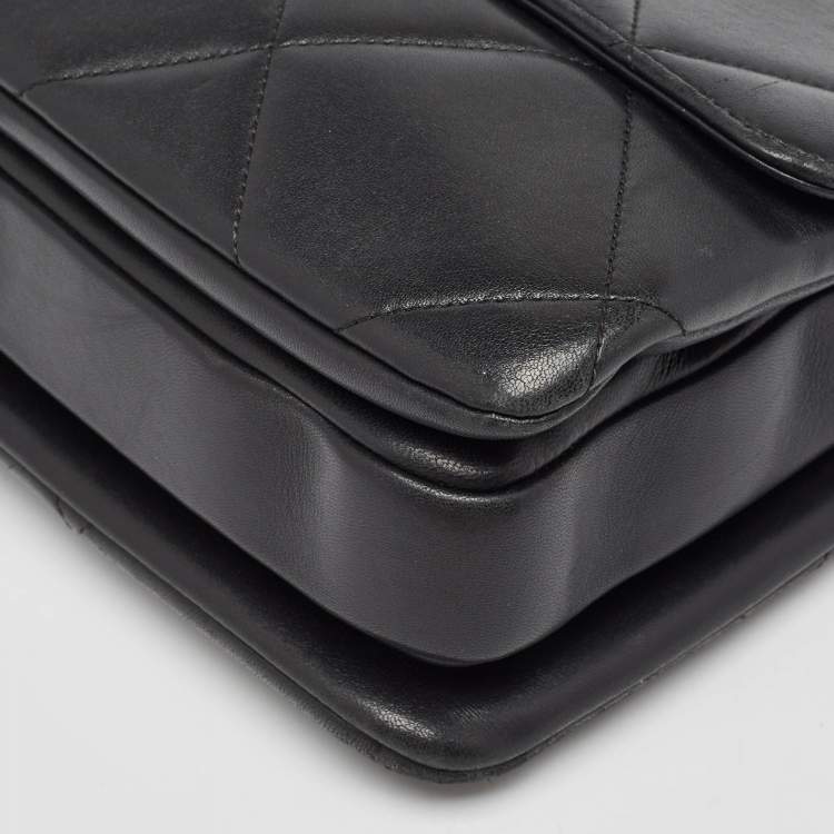 Pre Owned Chanel Black Quilted Leather Large Trendy CC Top Handle Bag