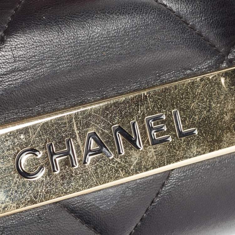 Pre Owned Chanel Black Quilted Leather Large Trendy CC Top Handle Bag