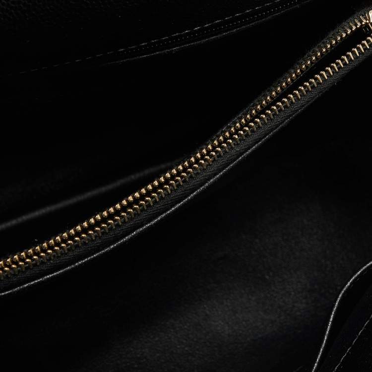 Pre Owned Chanel Black Chevron Caviar Leather and Lizard Medium Coco Top Handle Bag