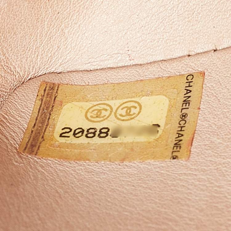 Pre Owned Chanel Beige Python New Mini Charm Classic Flap Bag