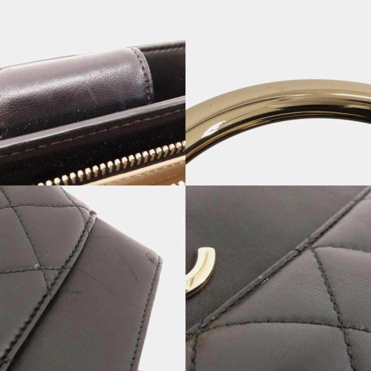 Pre Owned Chanel Navy Caviar Leather Large Filigree Shoulder Bag