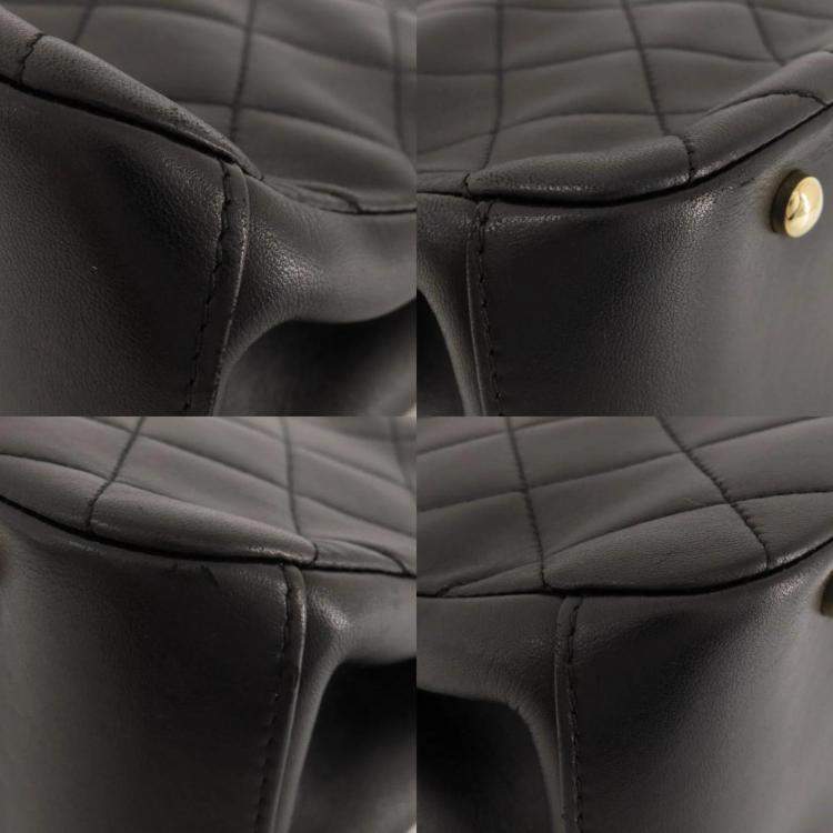 Pre Owned Chanel Navy Caviar Leather Large Filigree Shoulder Bag