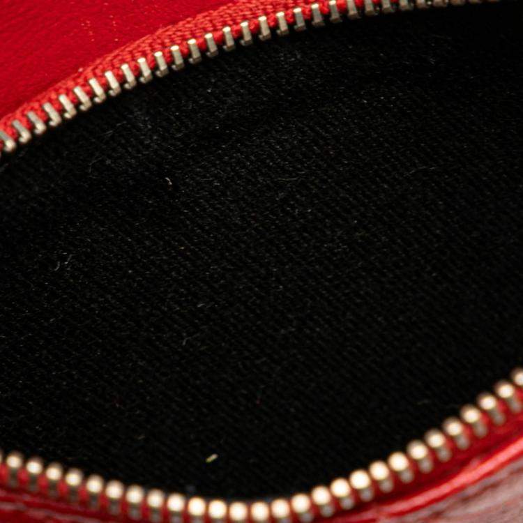Pre Owned Chanel Red Calfskin and Quilted Goatskin Small Coco Curve Flap  Shoulder Bag