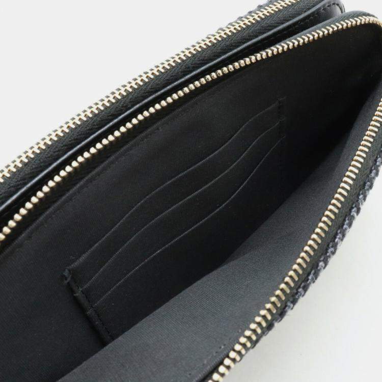 Pre Owned Chanel Navy Blue Canvas  Deauville Wallet On Chain