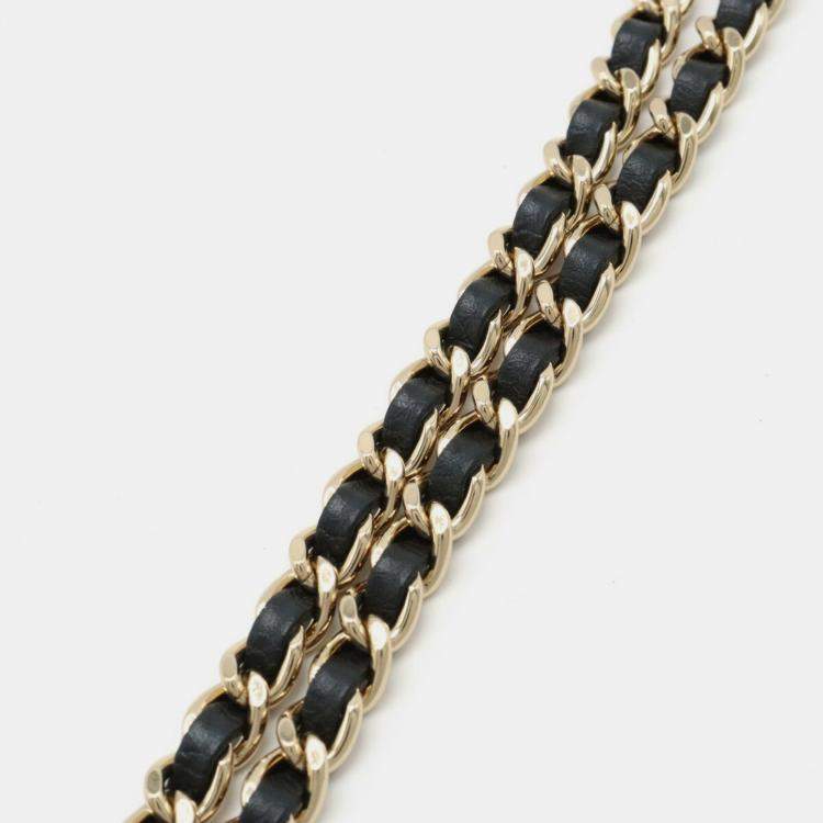 Pre Owned Chanel Navy Blue Canvas  Deauville Wallet On Chain