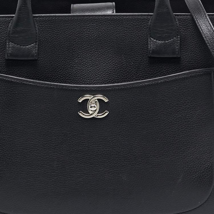 Pre Owned Chanel Black Leather Medium Neo Executive Shopping Tote
