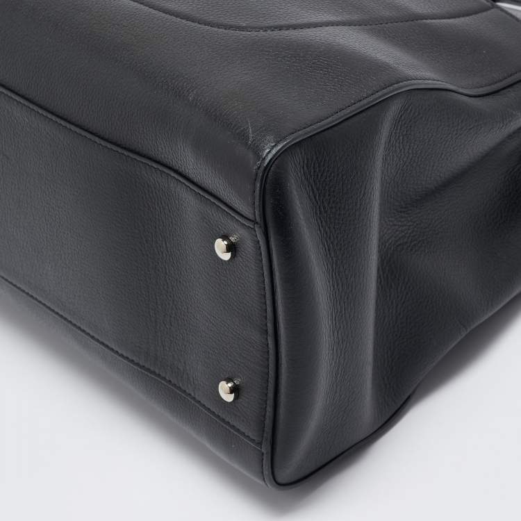 Pre Owned Chanel Black Leather Medium Neo Executive Shopping Tote