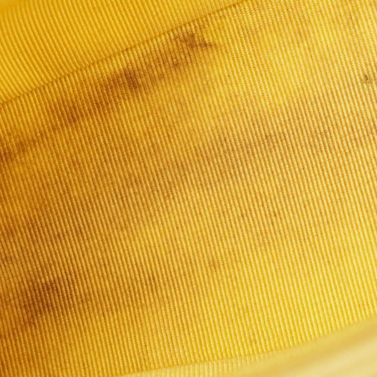 Pre Owned Chanel Yellow Quilted Tweed and Leather Medium Boy Flap Bag