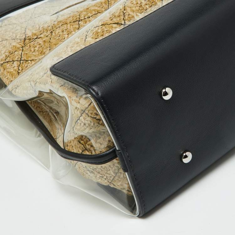 Pre Owned Chanel Black Leather and PVC 31 Shopping Bag