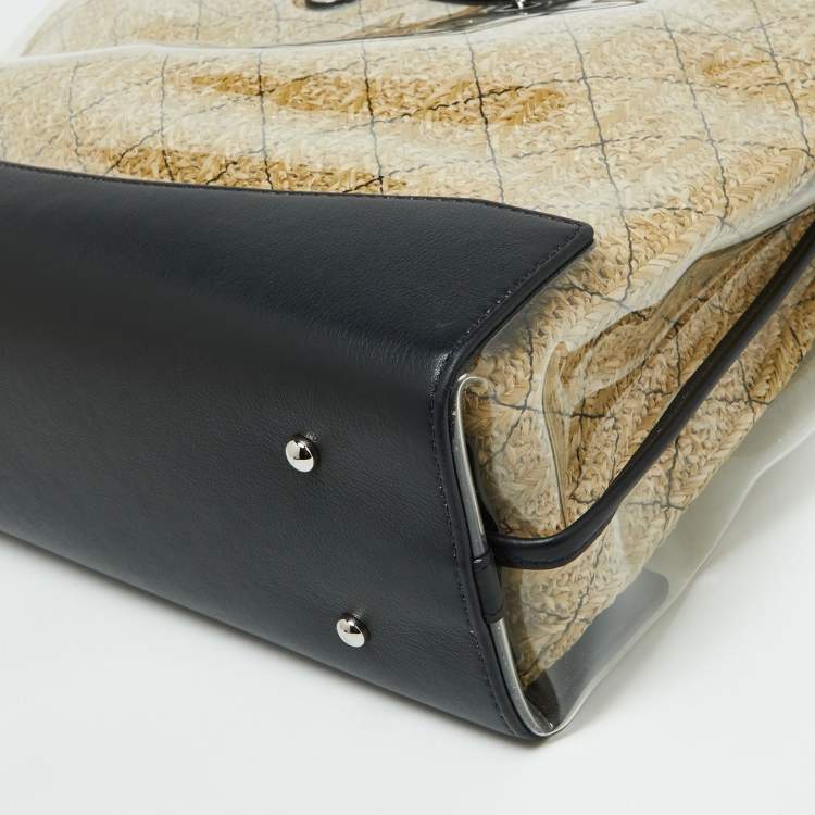 Pre Owned Chanel Black Leather and PVC 31 Shopping Bag