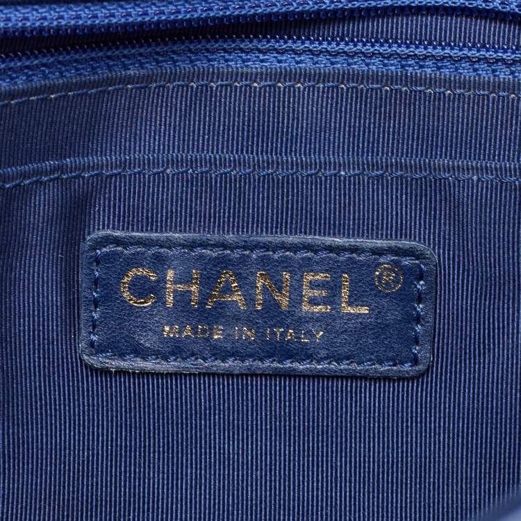 Pre Owned Chanel Blue Quilted Leather Small Valentine Charm Single Flap Bag