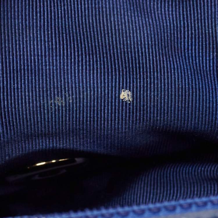 Pre Owned Chanel Blue Quilted Leather Small Valentine Charm Single Flap Bag