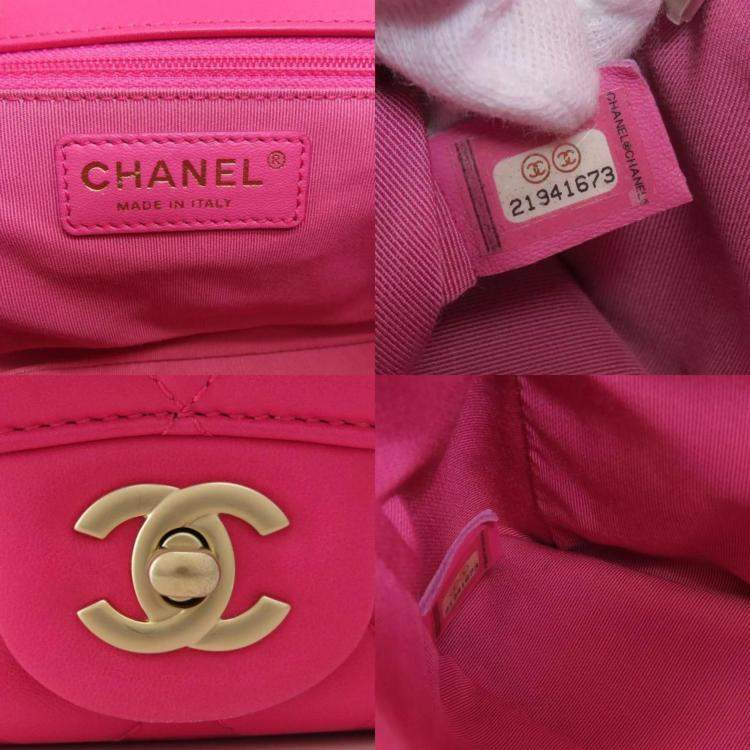 Pre Owned Chanel Pink Leather Mini Mademoiselle Chic Shoulder Bag