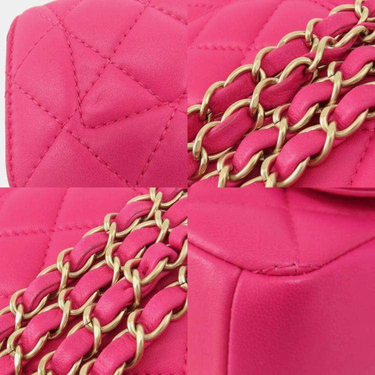 Pre Owned Chanel Pink Leather Mini Mademoiselle Chic Shoulder Bag