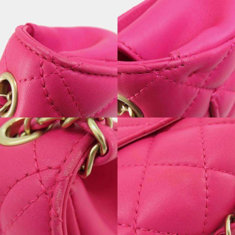 Pre Owned Chanel Pink Leather Mini Mademoiselle Chic Shoulder Bag