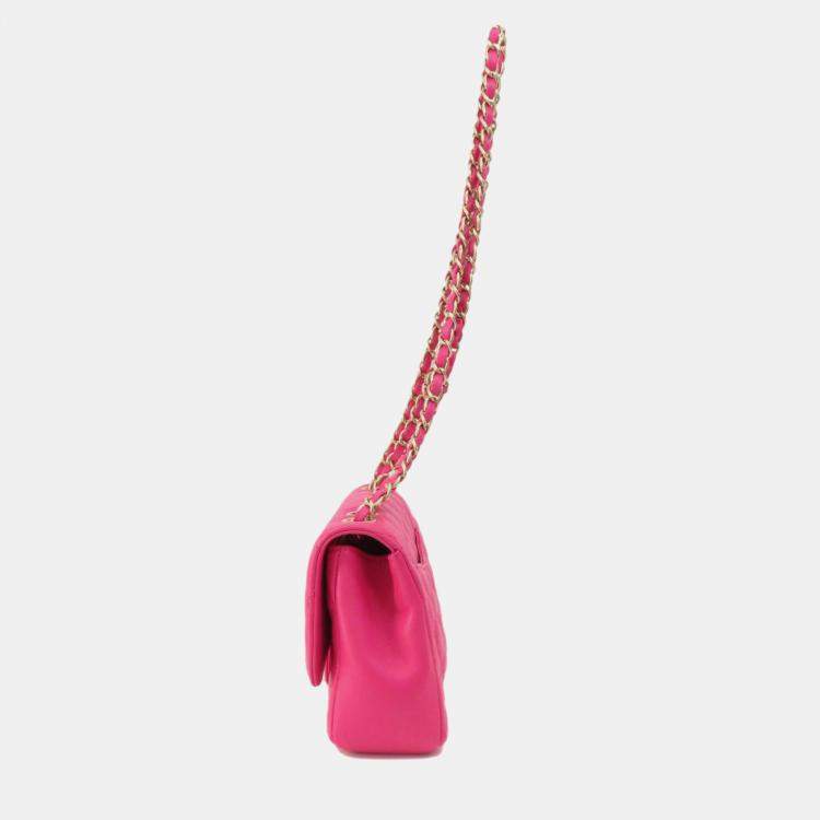 Pre Owned Chanel Pink Leather Mini Mademoiselle Chic Shoulder Bag