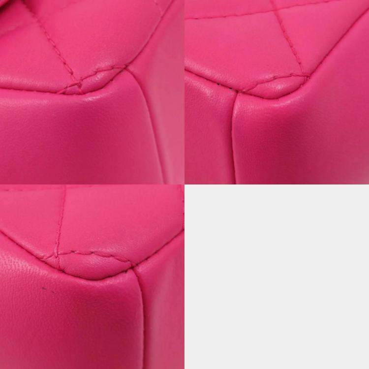Pre Owned Chanel Pink Leather Mini Mademoiselle Chic Shoulder Bag