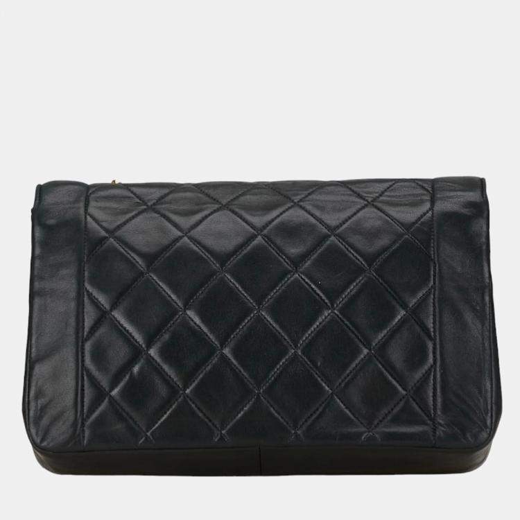 Pre Owned Chanel Black Leather Diana Flap Bag