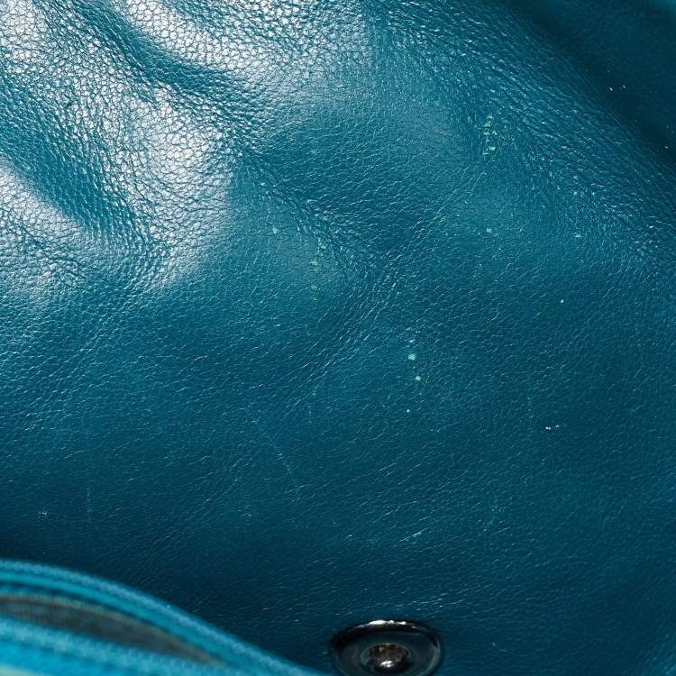 Pre Owned Chanel Green Quilted Leather Jumbo Classic Double Flap Bag