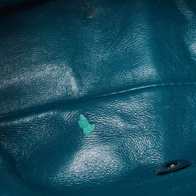 Pre Owned Chanel Green Quilted Leather Jumbo Classic Double Flap Bag