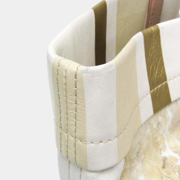 Pre Owned Chanel Multicolor Canvas and Leather Floral Shopping Tote Bag
