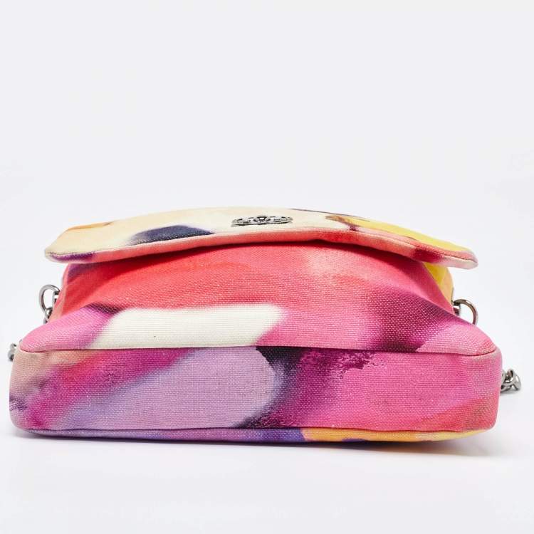 Pre Owned Chanel Multicolor Printed Canvas Flower Power Messenger Bag