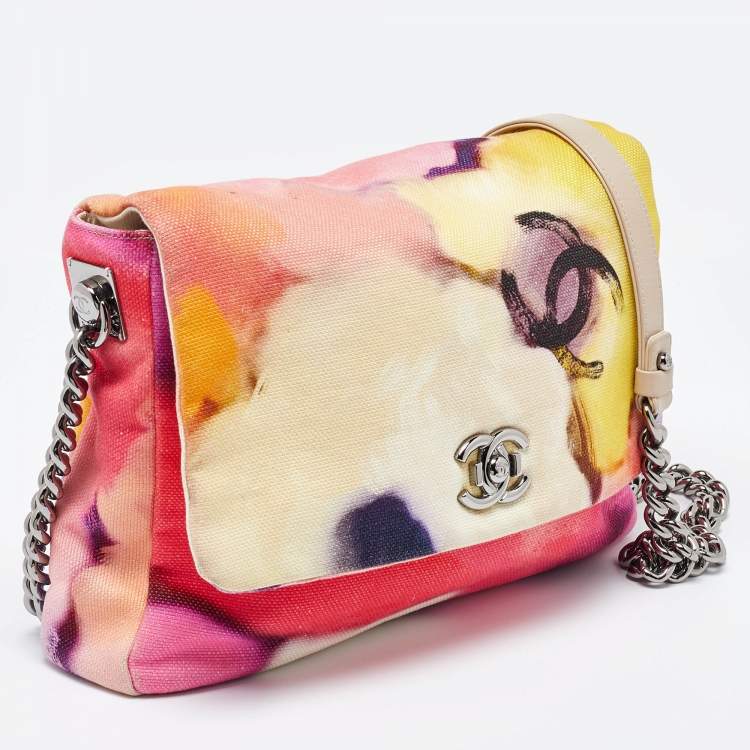 Pre Owned Chanel Multicolor Printed Canvas Flower Power Messenger Bag