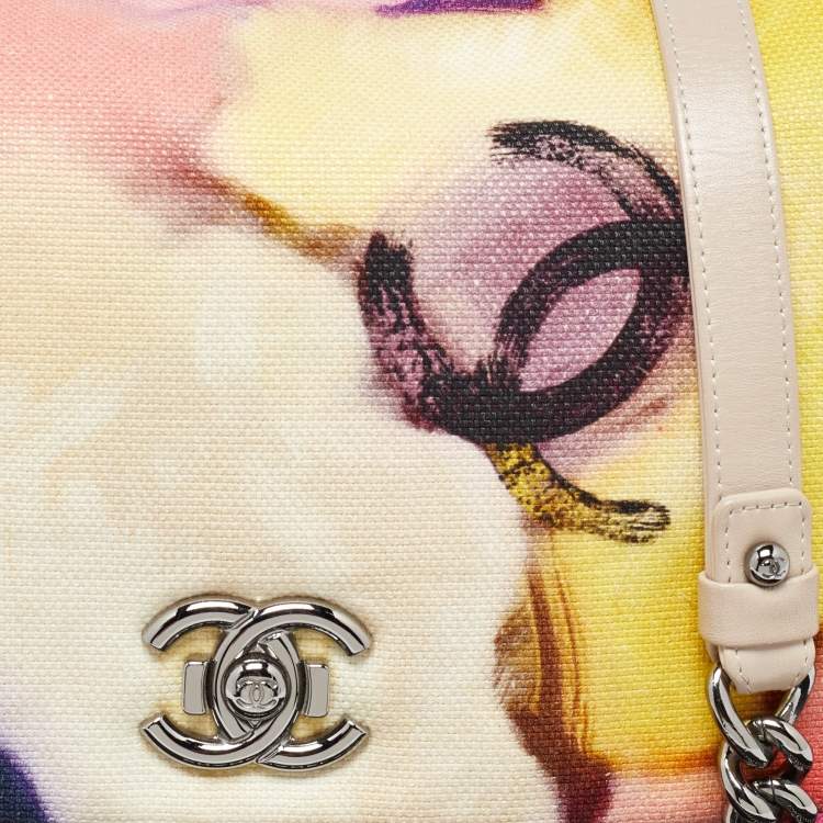 Pre Owned Chanel Multicolor Printed Canvas Flower Power Messenger Bag