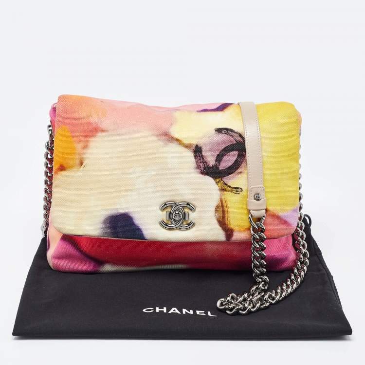 Pre Owned Chanel Multicolor Printed Canvas Flower Power Messenger Bag
