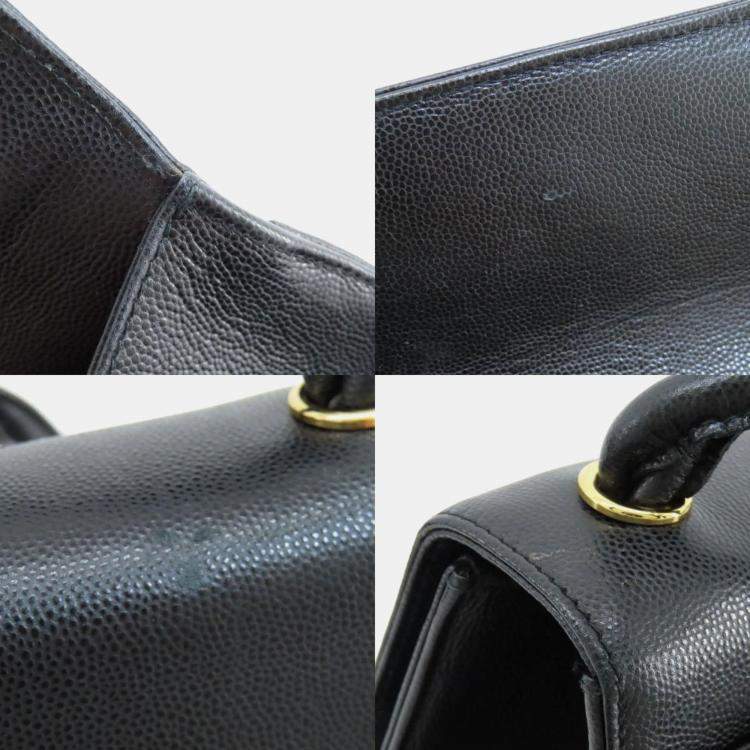 Pre Owned Chanel Black Caviar Leather Classic Twisted Strap Shoulder Bag